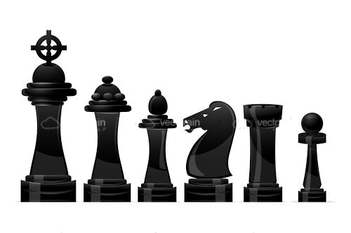 Abstract Black Chess Pieces